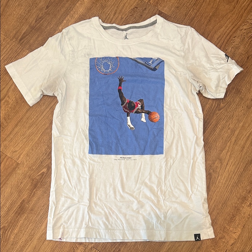 Jordan White and Blue Kids Short Sleeve Tee